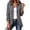 Dark Gray, variant on Women's Jacket Vertical Stripe Shirt Lapel Collar Button Front Long Sleeve Casual Fall Coat