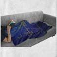 thumbnail image 6 of Minnesota Soft Flannel Fleece Blanket, Doodle Art St Paul City Skyline in a Starry Night Modern Style Typography, Cozy Plush for Indoor and Outdoor Use, 50" x 70", Indigo and Yellow, by Ambesonne, 6 of 6