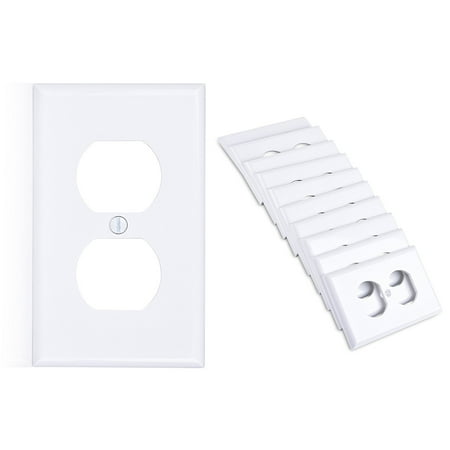 - Cable Matters (10-Pack) Duplex Outlet Single Gang Wall Plate Cover in White