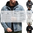thumbnail image 2 of WRFWUL Mens Hooded Denim Jacket Faux Two Piece Long Sleeve Button Down Jean Coat Washed Trucker Coat, 2 of 4