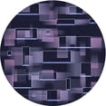 thumbnail image 1 of Ahgly Company Machine Washable Indoor Round Transitional Night Blue Area Rugs, 6' Round, 1 of 7