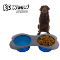 thumbnail image 5 of Kewoow Double Silicone Bowl collapsable Dog & Cat, set of Bowls, with Skid Resistant base, Foldable Non-Spill Travel pet for water and food, puppies, Large - blue 33.81 fl oz/ 4 us cups, 5 of 13