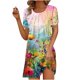 thumbnail image 1 of Puntoco Vestido De Verano Para Mujer, Informal, Estampado, De Playa, De Manga Corta, Con Cuello Redondo, Suelto, Vestido De Manga Corta Con Cuello Redondo, Color Rosa L,Regalos Para Mujer Joven, 1 of 5