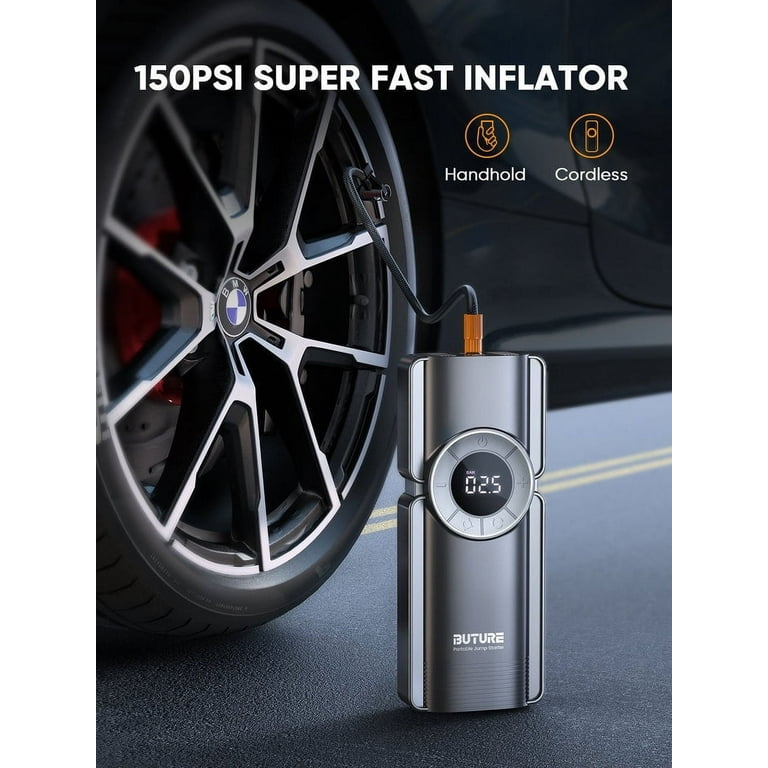 BUTURE 2500A Car Battery Jump Starter, 12V Battery Booster, 150PSI