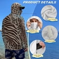 thumbnail image 4 of SEANATIVE Sun Protective Hooded Fishing Shirt for Men, Long Sleeve Full Coverage Long Sleeve Running Hiking Shirts with Built-in Mesh Face Mask Neck Gaiter, 4XL, Zebra Leopard Print, 4 of 7