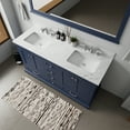 thumbnail image 2 of Lexora Home Dukes 60" Double Vanity with Mirror in Navy Blue, 2 of 8