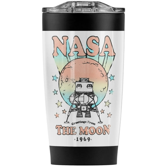 Nasa Greetings From The Moon Stainless Steel Tumbler 20 oz Coffee Travel Mug/Cup, Vacuum Insulated & Double Wall with Leakproof Sliding Lid | Great for Hot Drinks and Cold Beverages
