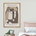 thumbnail image 3 of PixonSign Framed Canvas Print Wall Art Pablo Picasso Brown Geometric Line Art Abstract Shapes Illustrations Modern Art Decorative Minimal Relax/Calm for Living Room, Bedroom, Office - 24"x36" NATURAL, 3 of 5