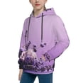 thumbnail image 2 of KLL Unisex Kids Boys Girls Hooded Pocket Pullover Hoodies-Lavender Roses Arrangement, 2 of 5