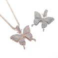 thumbnail image 5 of Collar con colgante de mariposa de cristal moderno para mujer, cadena de eslabones cubanos con hielo, gargantilla gruesa, joyería de hip hop, dorado, 5 of 5