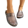 thumbnail image 4 of Sandals for Women, Clear Closed Toe Jelly Shoes Breathable Mesh Jellies Flats Soft Lightweight Summer Beach Clogs with Square Buckle, 41, 4 of 7
