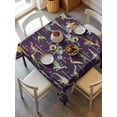 thumbnail image 6 of Purple Dinosaur Table Cloth, Waterproof Tablecloth for Square Tables, Vintage Letters Farm Animals Reusable Washable Fabric Table Cover for Restaurant Kitchen Dining Tables 60"x60", 6 of 9