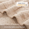 thumbnail image 4 of Snuggle Sac Faux Fur Checkered Throw Blanket, Fluffy Feather Yarn Blend Bedding Blankets for Couch or Bed, 4 of 4