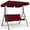 Red, variant on Outdoor Patio Swing Chair with Adjustable Canopy, Heavy Duty Stand Included, 3-Adult Capacity Patio Glider Swing, Perfect for Deck, Lawn, Backyard, or Porch, Red