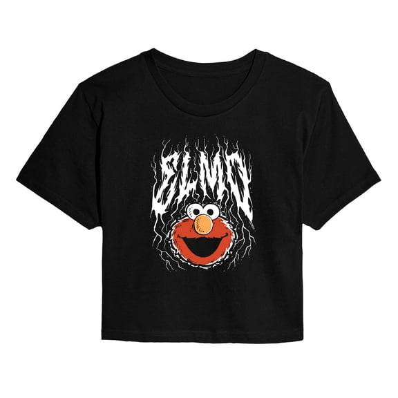 Sesame Street - Metal Elmo - Juniors Cropped Graphic T-Shirt