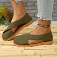 thumbnail image 5 of Hopeusnice Women's Flats Shoes Non-Slip Breathable Soft Flat Heel Closed-Toe Sandals Flock Fall Shoes Trendy Almond Toe Shoes for Beach Almond Toe Slip-Resistant Walking Shoes Army Green 39, 5 of 9