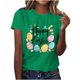 thumbnail image 1 of Mujeres de Manga Corta Tops Casual Nuevo Cuello Redondo Pascua, Ligera Camiseta de Poliéster Spandex, 1 of 4