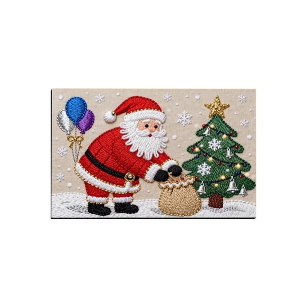 Alfombra de la Puerta de Navidad 9 × 6 × 1cm Multicolor Flock Baño Alfombra de Piso para la Entrada Del Baño