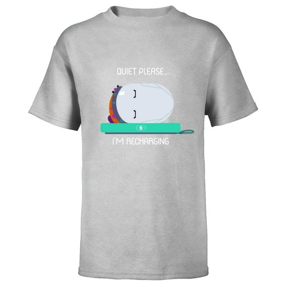 Ron’s Gone Wrong Quiet Please I’m Recharging Standard - Short Sleeve T-Shirt for Kids – Customized-Athletic Heather