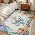 thumbnail image 4 of 3'x5' Rug for Living Room Bedroom, Octopus Coastal Washable Area Rugs Non-Slip Carpet Mats, Summer Nautical Starfish Coral Beige Indoor Low Pile Area Rug Runner for Kitchen, Mudroom, 4 of 8