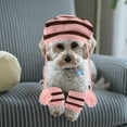 thumbnail image 2 of 1 Juego de punto bufanda del invierno d Sombrero perro caliente Conjunto de vestuario para mascotas Festival raya ropa de invierno Accesorios Tamaño M rosa y Brown, 2 of 8