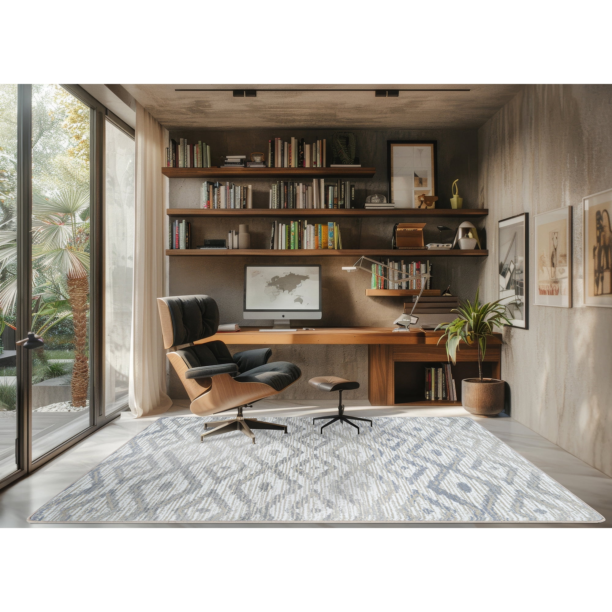 Joy Carpets Diamond Oasis 5'4" x 7'8" Area Rug in Color Sandstone
