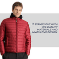 thumbnail image 2 of KIGILI Classic Men's Jackets, Regular Fit, Coats for Men, Classic Coat, Polyester, Windbraker, Long Sleeve, 48 to 66 | 62 - Dark Red, 2 of 6