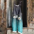 thumbnail image 2 of yoeyez Rompers for Women Summer,Ladies Print Summer Plus Size Long Jumpsuits Sleeveless Adjustable Straps Backless Overalls Jumpsuits With Pockets Mint Green,L, 2 of 6