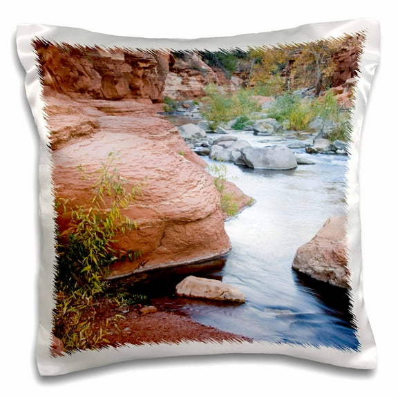 3dRose, Arizona, Slide Rock State Park, Oak Creek - US03 JWI0295 - Jamie and Judy Wild, 16x16 inch Pillow Case