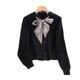 thumbnail image 5 of Cárdigan de punto de nicho con diseño hueco nuevo de otoño e invierno coreano, temperamento femenino, estilo elegante con chaqueta de suéter con bufanda, 5 of 5