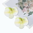 thumbnail image 5 of Ganchos para el cabello de perlas falsas de 2 piezas con clip de pico de pato para mujeres, flores Phalaenopsis en blanco y verde, 5 of 5