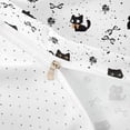 thumbnail image 4 of jejeloiu Black Cat Ribbon Bow Duvet Cover Set Kids,White Floral Print Bedding Full,Reversible,3pcs(No Comforter), 4 of 6