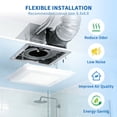 thumbnail image 3 of Bathroom Fan Light Easy, 80 CFM, Ultra-Quiet 0.9 Sones, 1000LM, 5CCT, Ceiling Mount Retrofit Ventilation for Bathrooms up to 80 sq ft,  No Attic Access Needed, Energy Efficient for Bathroom/H, 3 of 8