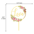 thumbnail image 2 of Party to Be Love Wedding Cake Topper Gold Acrylic Floral Wedding Engagement Cake Decoration (Design 01), 2 of 7