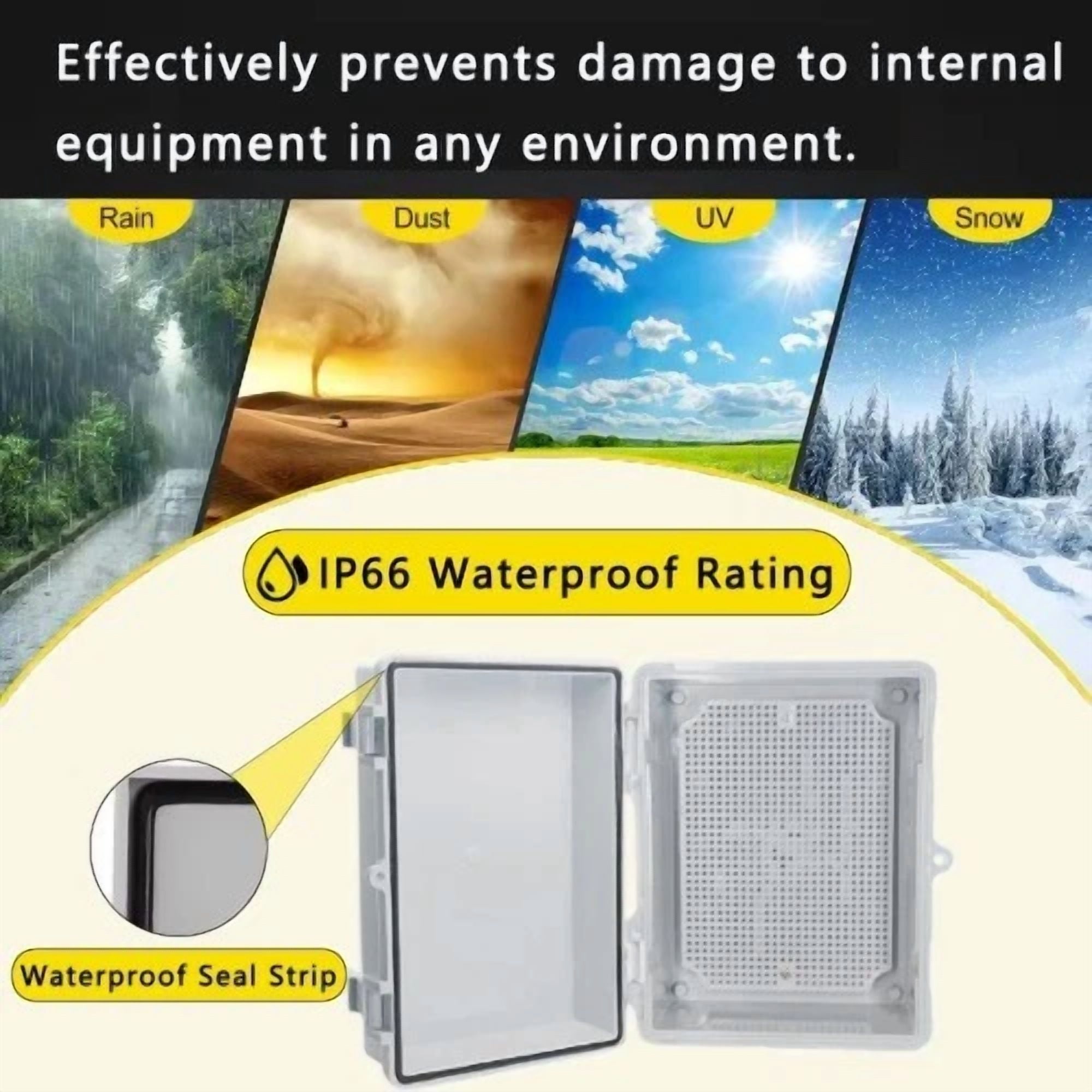 Ip66Abs Hinged Plastic Enclosure Waterproof Power Electrical Junction Box