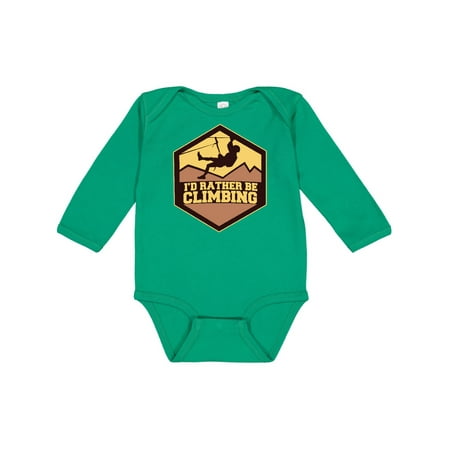 

Inktastic I d Rather Be Climbing Gift Baby Boy or Baby Girl Long Sleeve Bodysuit