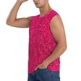 thumbnail image 3 of Balery Rose Red Glitter Camisetas sin mangas para hombre, absorbe la humedad y protege contra el mal olor.-3X-Large, 3 of 7