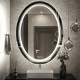 thumbnail image 4 of LUVODI 28 x 20 inch Oval LED Bathroom Mirror Anti-Fog 3 Colors Light Dimmable Wall Mounted Lighted Bathroom Vanity Mirror, 4 of 19