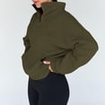 thumbnail image 5 of Yokua Quarter Zipper Cropped Sweatshirt Long Sleeve Oversized Pullover Top for Women, 5 of 8