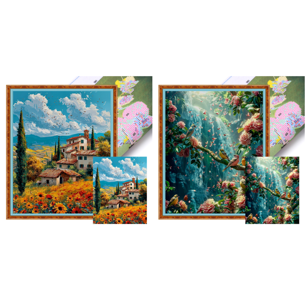 Kit Punto Cruz Con Casa Hilo Algodón Ecológico Bordado 11CT 45x55cm