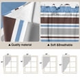 thumbnail image 5 of Blue Brown Striped Swag Valances for Windows, Kitchen Curtains 36 Inch Length 2 Panels Set, Farmhouse Stripes Modern Abstract Art Short Curtains for Small Windows Rod Pocket Cafe Curtains 28"x36", 5 of 8