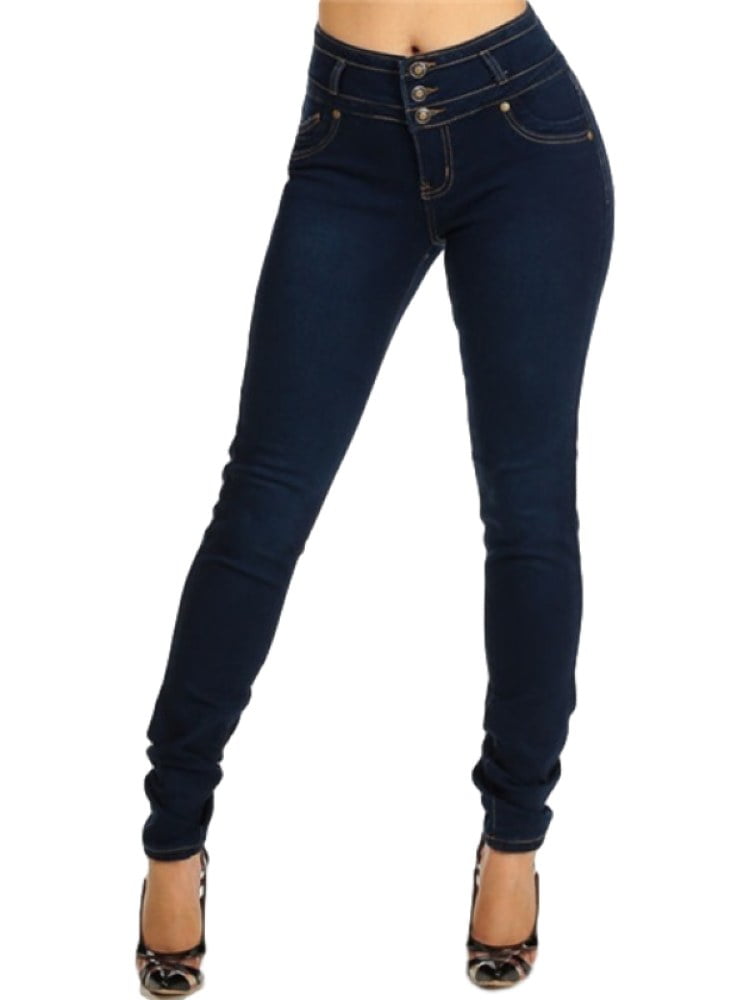 Women Fashion High Rise Butt Lifting Denim Pants Skinny Jeans | Walmart ...