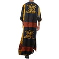 thumbnail image 3 of Musuos Mens Muslim Dresses Long Sleeve Striped Henley Shirts Kaftan Muslim Long Gown Thobe, 3 of 8