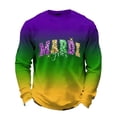 thumbnail image 3 of Ceisia Men's Mardi Gras Gradient Waffle-Knit Sweatshirt | Relaxed Spring/Summer Casual Top Gift, 3 of 5
