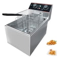 thumbnail image 1 of Bingirl Stainless Steel Commercial Deep Fryer 11 L-Countertop Electric Oil Fryer with Detachable Basket and Lid Adjustable Temperature Control for Home and Restaurant Use with Single Basket, 1 of 6