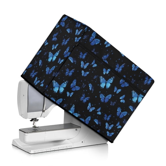 HELLHERO Sewing Machine Covers Blue Butterflies Stylish Pocket for Housewife