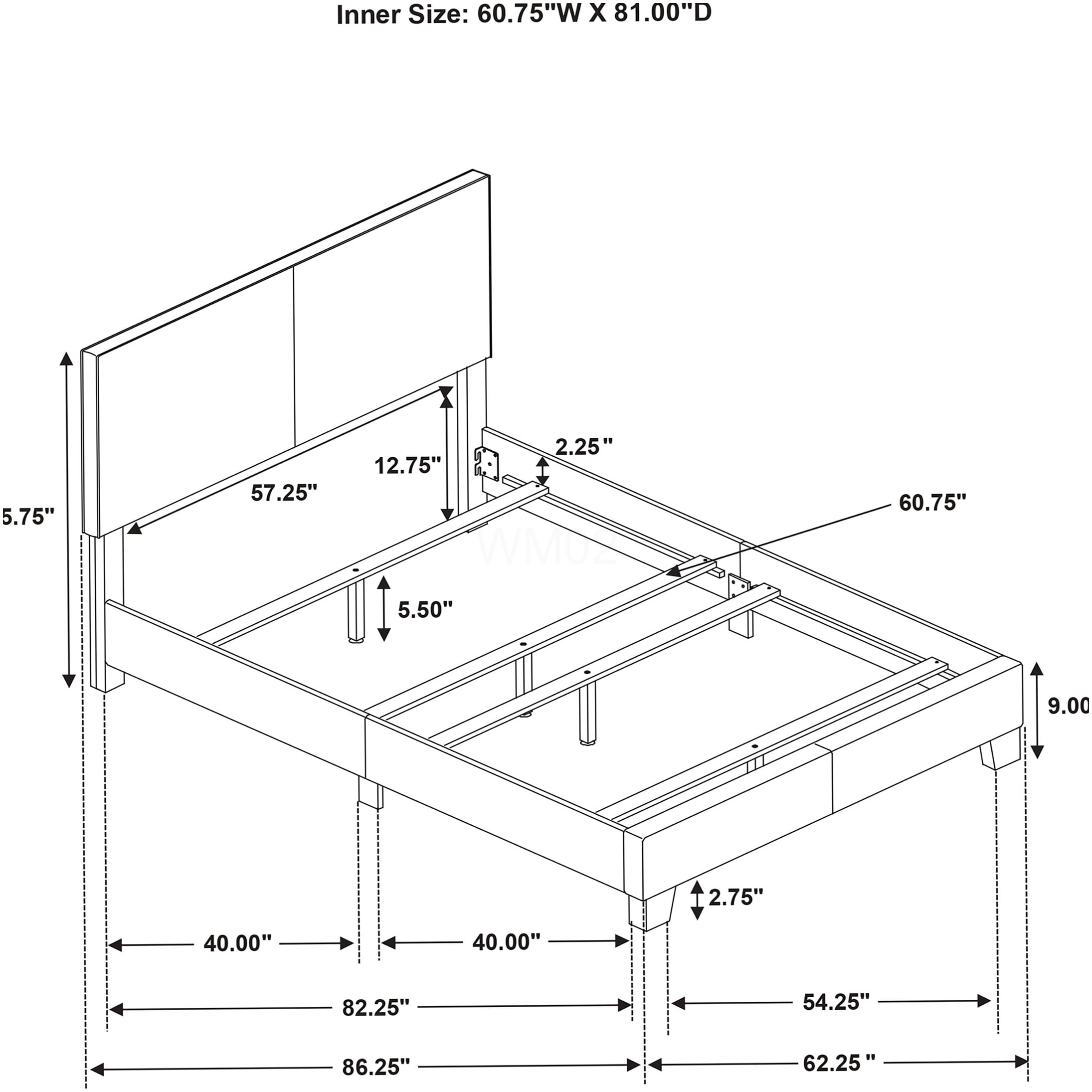 Queen Upholstered Bed Frame with Padded Headboard, Cream Fabric Platform Bed, No Box Spring Needed, Wood Slat Support, Modern Bedroom Furniture