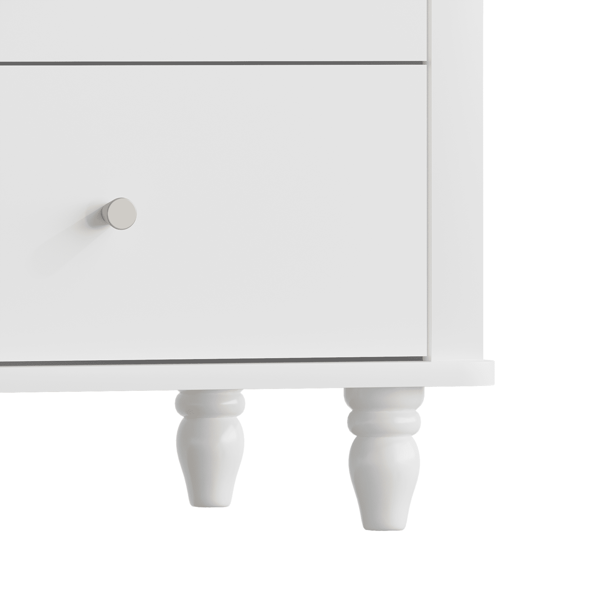 Leumius 2-Drawer Nightstand,Modern Bedside Table with Round Knobs,Small End Table for Bedroom/Living Room/Kids Room,White