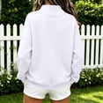 thumbnail image 7 of Summer Sweatshirts For Women No Hood Lightweight Crewneck Shirt Long Sleeve Pullover Casual Hoodless Hoodie White S, 7 of 7