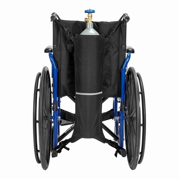 Oxygen Tank Holder for Wheelchair, Portable D & E Cylinder Transport Bag, Oxygen Cylinder Bag and Adjustable Straps